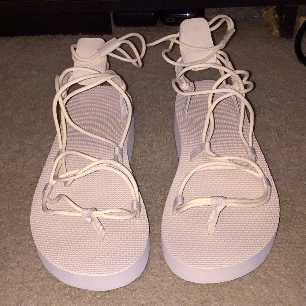Teva Cream Platform Sandals
